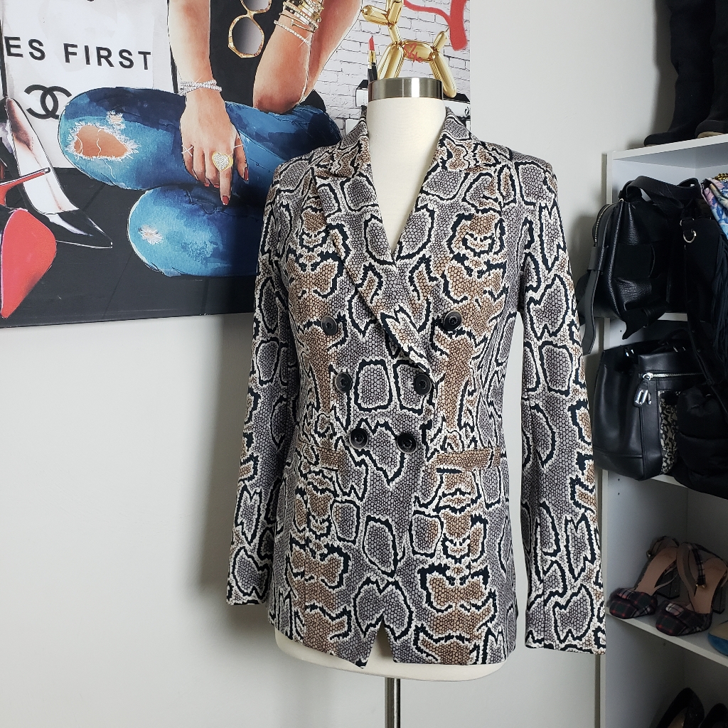 Cabi Python Double Breasted Blazer Size 2